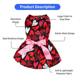 Valentine's Day Heart Print Pet Dress Princess Style Outfit for Small Dog and Cat - GreenFur