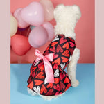 Valentine's Day Heart Print Pet Dress Princess Style Outfit for Small Dog and Cat - GreenFur