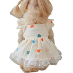 Valentine's Day Heart Print Ruffle Pet Dress - GreenFur