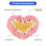 Valentine's Day Heart Rose Design Snuffle Mat Interactive Slow Feeding Toy for Dog Cat and Small Pet - GreenFur