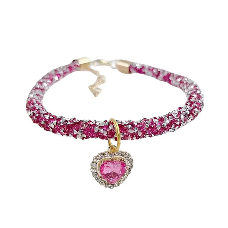 Valentine's Day Heart - Shaped Crystal Pet Necklace for Cats and Dogs - GreenFur