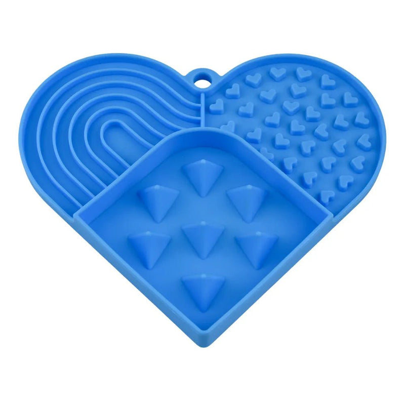 Valentine's Day Heart - Shaped Non - Slip Slow Feed Design Silicone Pet Lick Mat - GreenFur