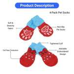 Valentine's Day Non Slip Pet Socks Cat and Dog Footwear Accessory - GreenFur