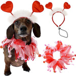 Valentine's Day Pet Decoration Set Dog Neckband Headband Party Accessories - GreenFur