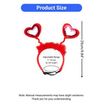 Valentine's Day Pet Headband Sparkly Heart Antenna Accessory for Dog Festive - GreenFur