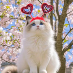 Valentine's Day Pet Headband Sparkly Heart Antenna Accessory for Dog Festive - GreenFur
