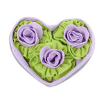Valentine's Day Pet Sniffing Mat with Rose Pattern Heart Shape Puzzle Toy for Cats and Dogs Slow Feeder and Enrichment - GreenFur