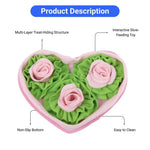 Valentine's Day Pet Sniffing Mat with Rose Pattern Heart Shape Puzzle Toy for Cats and Dogs Slow Feeder and Enrichment - GreenFur
