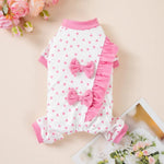 Valentine's Day Pink Pet Clothing Heart Print Four Leg Outfit for Small and Medium Dog - GreenFur