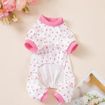 Valentine's Day Pink Pet Clothing Heart Print Four Leg Outfit for Small and Medium Dog - GreenFur