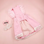 Valentine's Day Pink Pet Dress with Necklace and Hair Clip Set - GreenFur