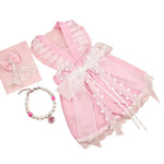 Valentine's Day Pink Pet Dress with Necklace and Hair Clip Set - GreenFur