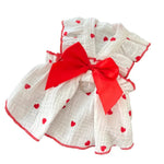 Valentine's Day Soft Fabric Ruffled Heart Harness Pet Dress with Reinforced D Ring - GreenFur