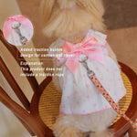 Valentine's Day Soft Fabric Ruffled Heart Harness Pet Dress with Reinforced D Ring - GreenFur