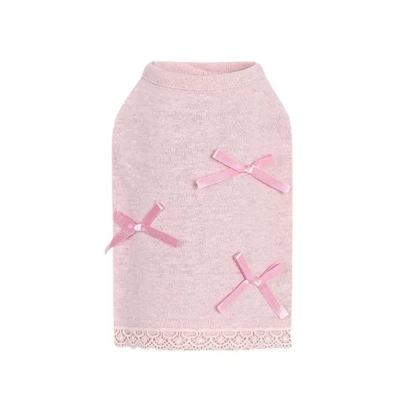 Valentine's Day Summer Knitted Bow T-Shirt for Dogs and Cats - GreenFur