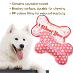 Valentine's Day Teeth Cleaning Squeaky Bone Plush Pet Toy for Dogs - GreenFur