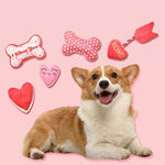 Valentine's Day Teeth Cleaning Squeaky Bone Plush Pet Toy for Dogs - GreenFur