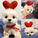 Valentine's Day Warm Fleece Hoodie with Red Heart Design for Pets - GreenFur