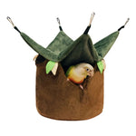 Ventilated Sun Protection Hanging Plush Bird Nest with PE Base - GreenFur