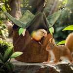 Ventilated Sun Protection Hanging Plush Bird Nest with PE Base - GreenFur
