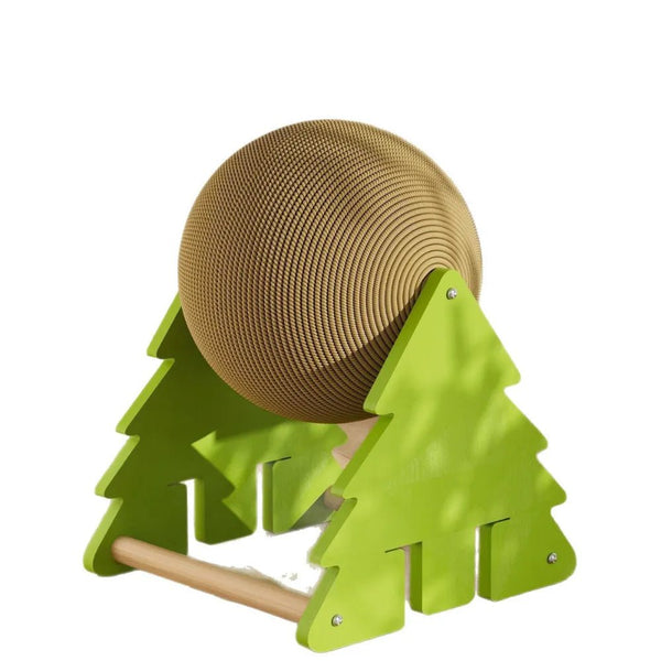 Vertical Sisal Cat Scratching Ball with Base - GreenFur