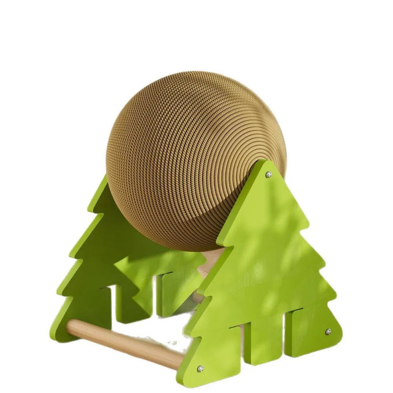 Vertical Sisal Cat Scratching Ball with Base - GreenFur