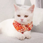 Vintage Print Adjustable Polyester Pet Bandana - GreenFur