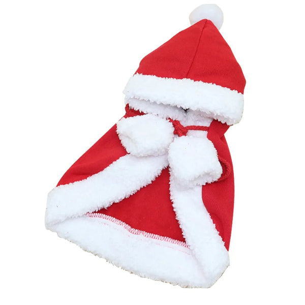 Warm Christmas Cloak Dog Cape Hooded Pet Winter Outfit - GreenFur