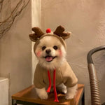 Warm Dog Winter Clothes Cute Deer Dog Coat Hoodies - GreenFur
