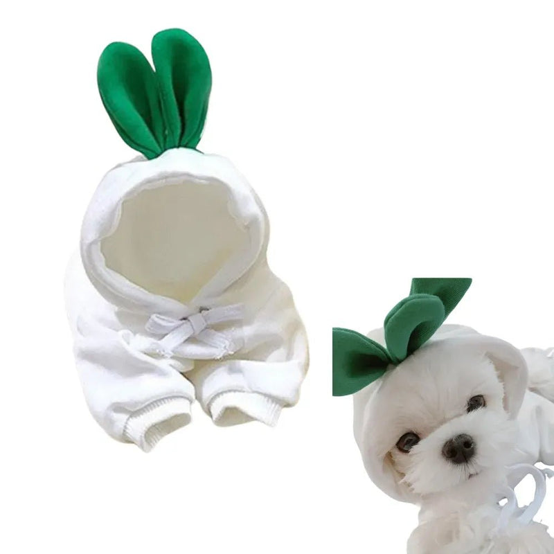Warm Fleece Hoodies with Mooli Radish Design for Pets - GreenFur