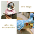 Warm Hooded Plaid Cloak Jacket for Birds - GreenFur