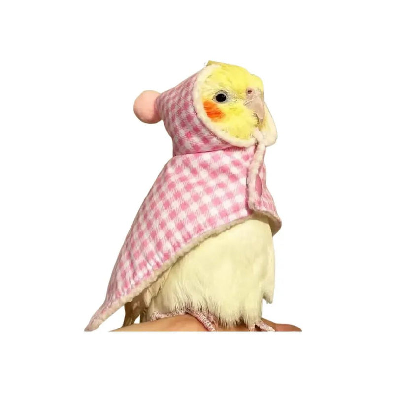 Warm Hooded Plaid Cloak Jacket for Birds - GreenFur