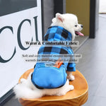 Warm Plaid Sweatshirt Hoodie with Zip Pocket for Small, Medium & Large Dogs - GreenFur
