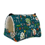 Warm Plush Hamster and Parrot Nest with Forest Design - GreenFur