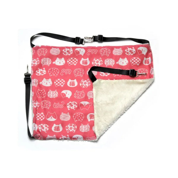 Washable Double Sided Pink Cat Printed Elevated Hammock - GreenFur