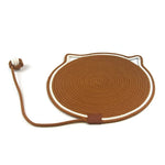Washable Durable Woven Cotton Rope Cat Scratching Mat with Ball - GreenFur