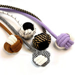 Washable Durable Woven Cotton Rope Cat Scratching Mat with Ball - GreenFur