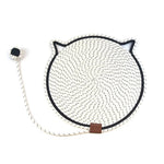 Washable Durable Woven Cotton Rope Cat Scratching Mat with Ball - GreenFur