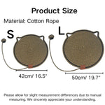 Washable Durable Woven Cotton Rope Cat Scratching Mat with Ball - GreenFur