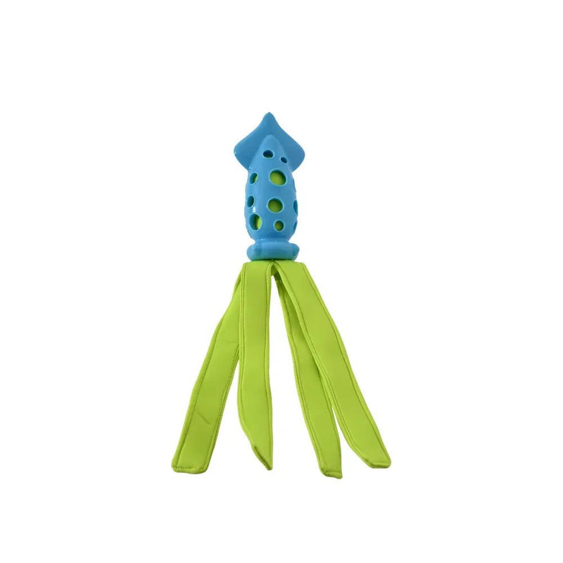 Water Friendly Squeaky Interactive Octopus Dog Toy for Chewing and Tugging - GreenFur