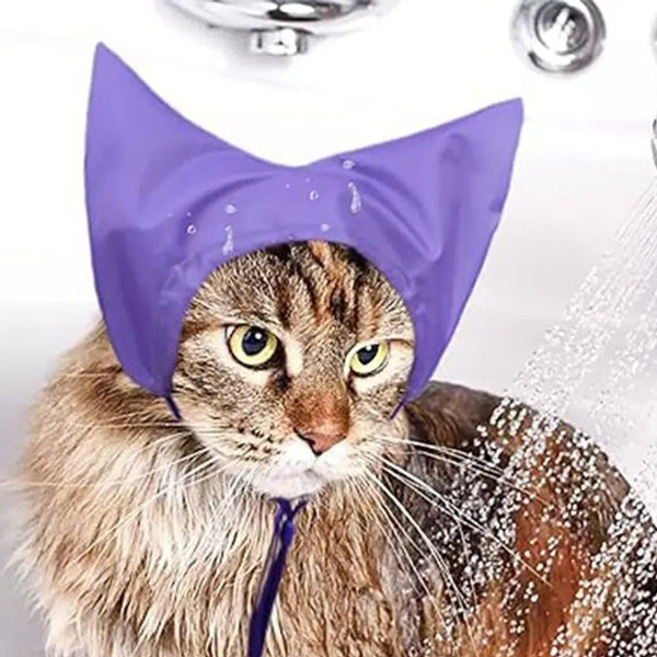 Waterproof Cats Ears Cover Cat Shower Caps Bath Cap - GreenFur