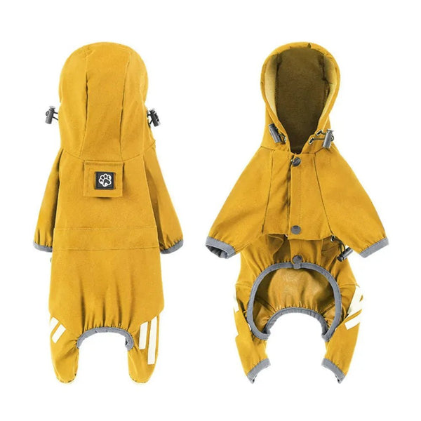 Waterproof Reflective Dog Raincoat with Four Leg Coverage - GreenFur