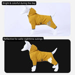 Waterproof Reflective Dog Raincoat with Four Leg Coverage - GreenFur