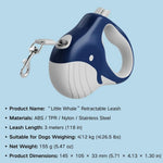 Whale Design Retractable Pet Leash with Ergonomic Grip for Small Pets - GreenFur