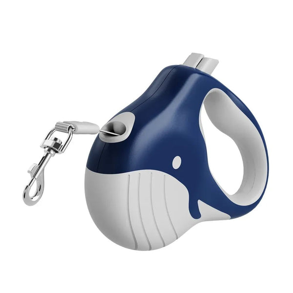 Whale Design Retractable Pet Leash with Ergonomic Grip for Small Pets - GreenFur