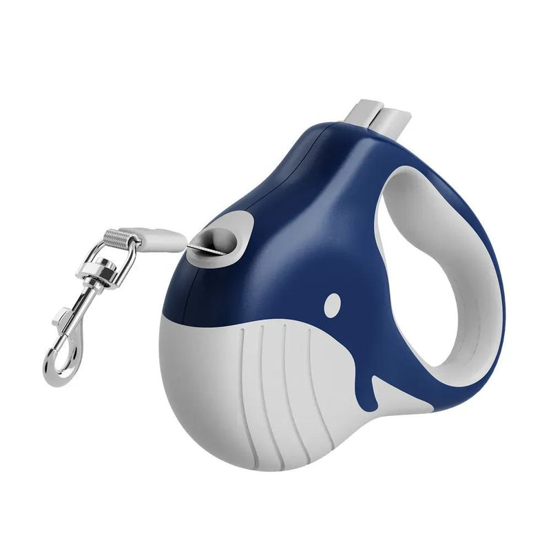 Whale Design Retractable Pet Leash with Ergonomic Grip for Small Pets - GreenFur
