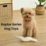 White Raptor Style Squeaky Plush Dog Toy with Oxford Cloth Wing - GreenFur
