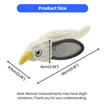 White Raptor Style Squeaky Plush Dog Toy with Oxford Cloth Wing - GreenFur