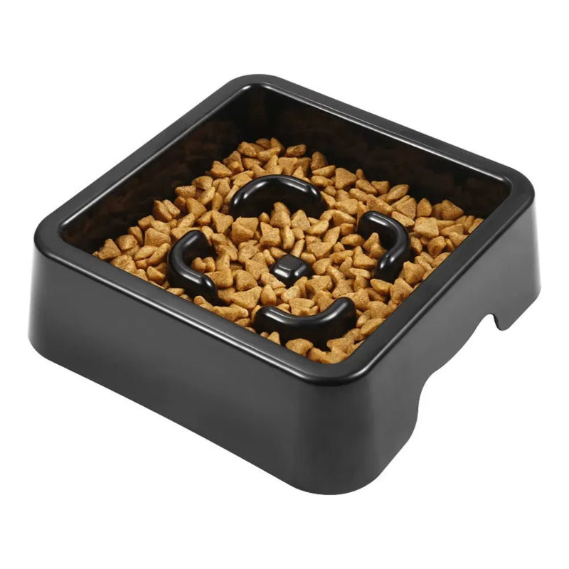 Wholesale Black Cat Dog Slow Food Puzzle Bowl Pet Slow Feed Bowl, S 6.4" × 6.4" × 2" - GreenFur