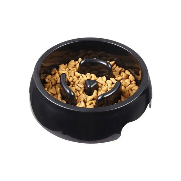 Wholesale Black Pet Slow Food Puzzle Bowl Cat Dog Slow Feed Bowl, S 6.4" × 1.8" - GreenFur